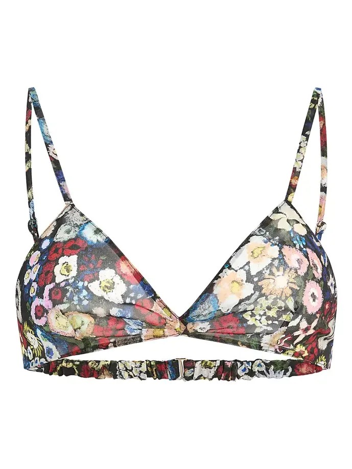 Khaite Talita Printed Silk Bralette