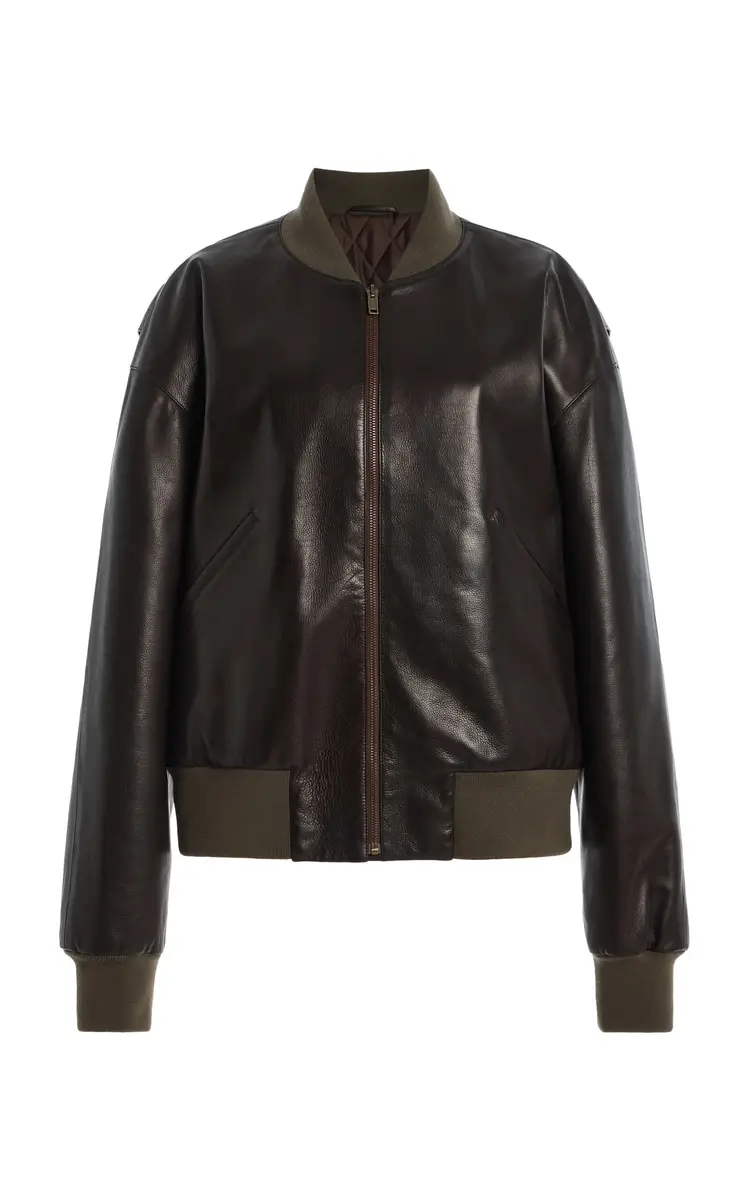 The Row Morisel Leather Bomber Jacket | Thumbnail 6 The Row Morisel Leather Bomber Jacket | Thumbnail 6