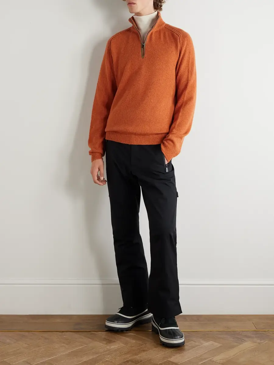 Sease Leather-Trimmed Cashmere Half-Zip Ski Sweater - Men | Thumbnail 2