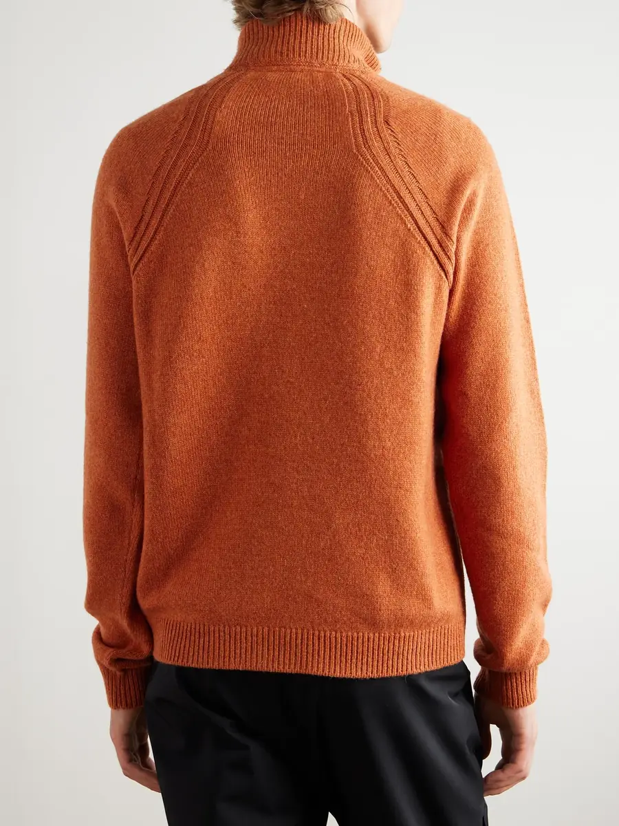 Sease Leather-Trimmed Cashmere Half-Zip Ski Sweater - Men | Thumbnail 4