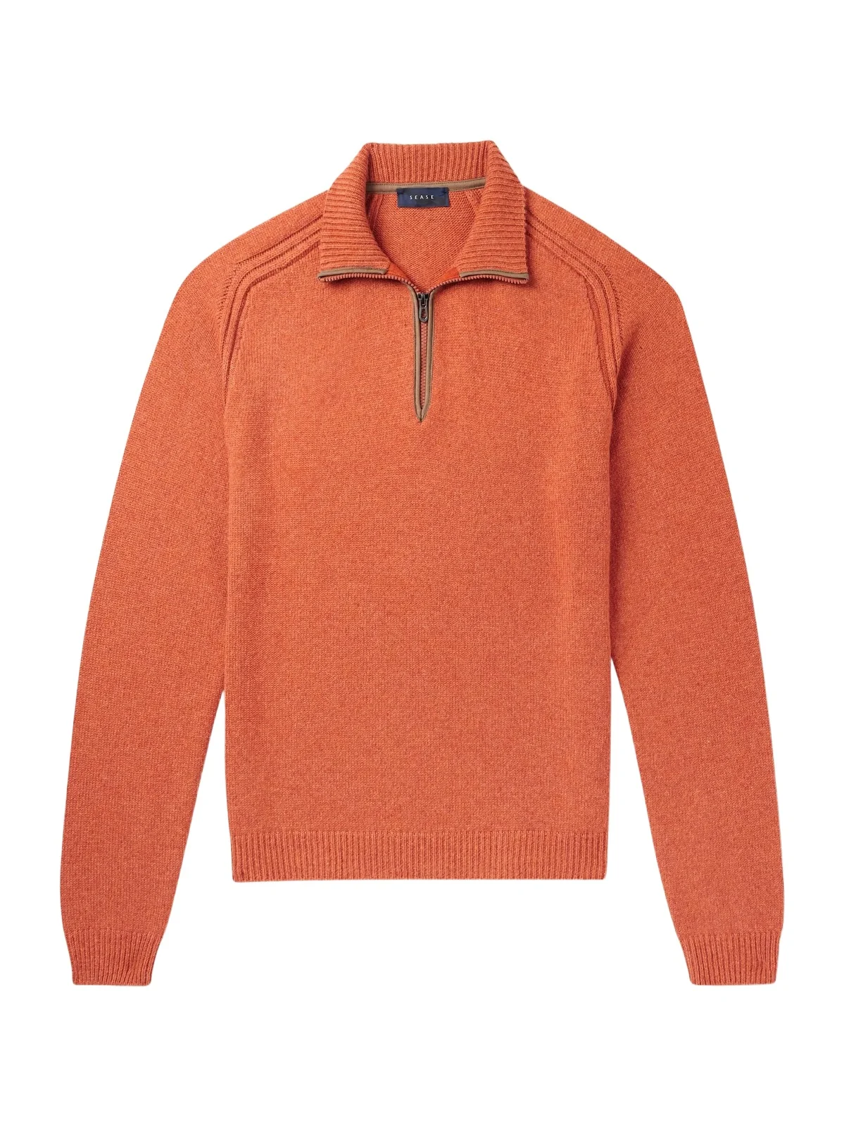Leather-Trimmed Cashmere Half-Zip Ski Sweater - Men Leather-Trimmed Cashmere Half-Zip Ski Sweater - Men