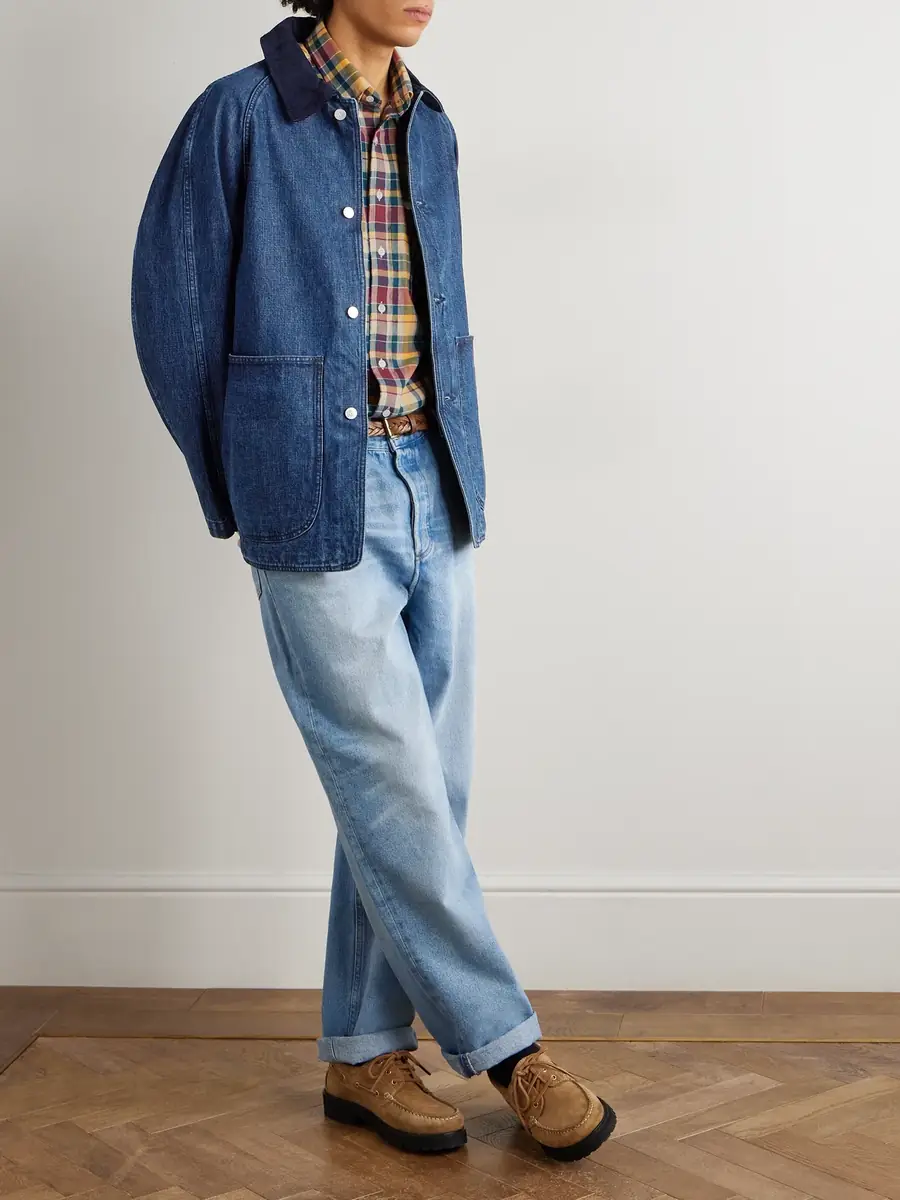 Drake's Corduroy-Trimmed Denim Jacket - Men | Thumbnail 2 Drake's Corduroy-Trimmed Denim Jacket - Men | Thumbnail 2