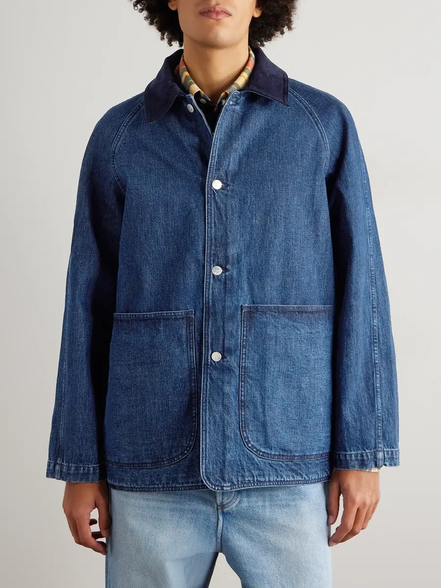 Drake's Corduroy-Trimmed Denim Jacket - Men | Thumbnail 3 Drake's Corduroy-Trimmed Denim Jacket - Men | Thumbnail 3