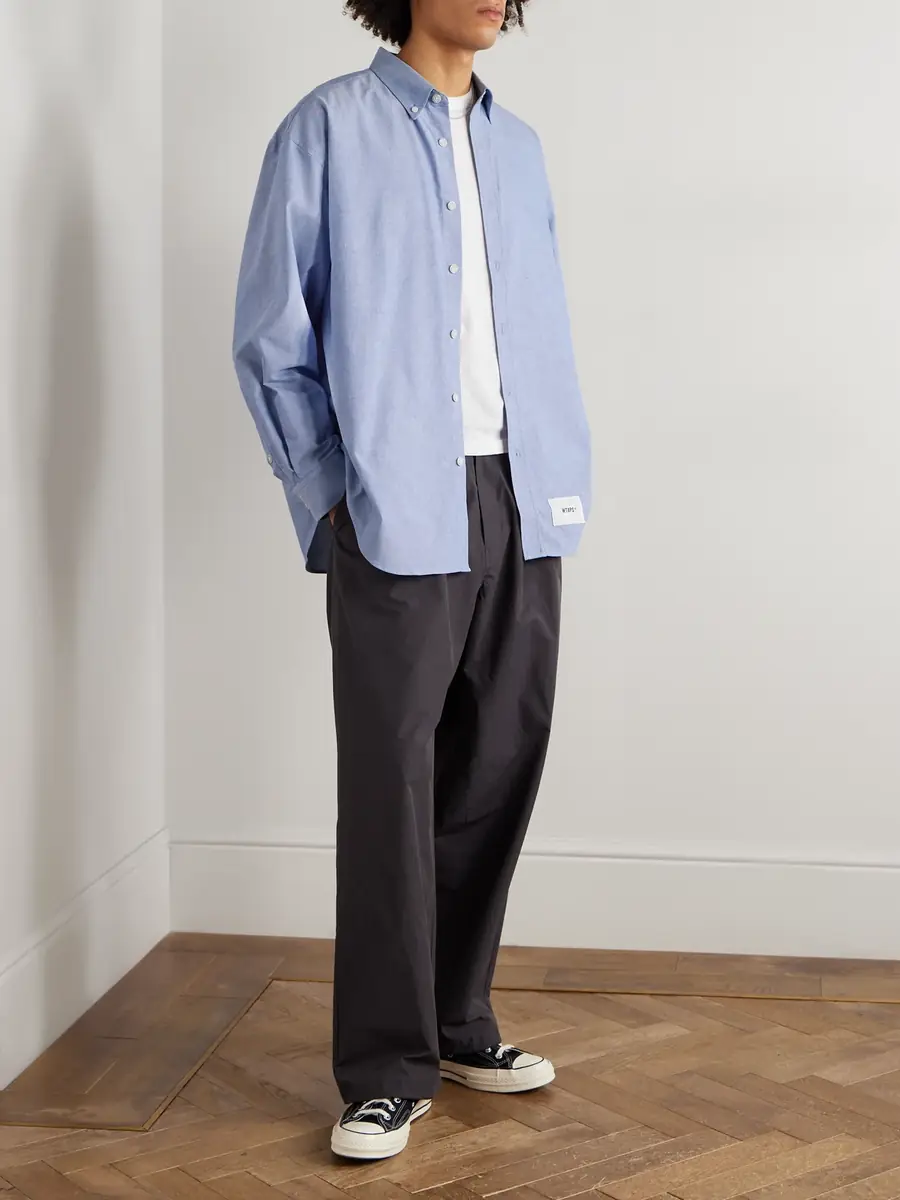 WTAPS Button Down-Collar Logo-Appliquéd COOLMAX® Shirt - Men | Thumbnail 2