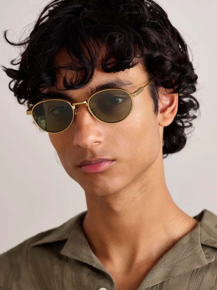 Zegna Round-Frame Bronze-Tone Sunglasses - Men | Thumbnail 2