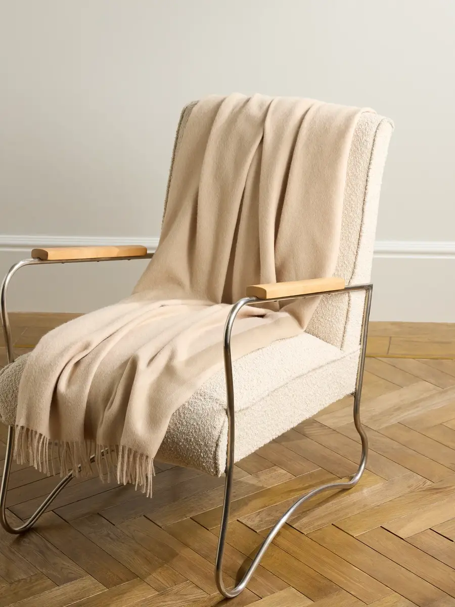 Soho Home Maria Fringed Baby Alpaca Throw - Men | Image 1 Soho Home Maria Fringed Baby Alpaca Throw - Men | Image 1