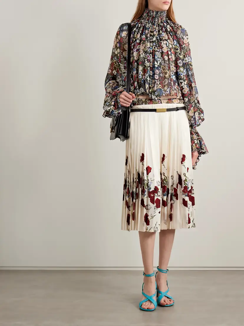 Khaite Durer Printed Silk-chiffon Blouse | Thumbnail 2