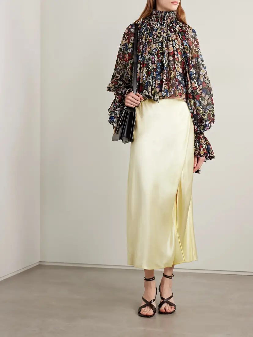 Khaite Demi Satin Midi Skirt | Thumbnail 2 Khaite Demi Satin Midi Skirt | Thumbnail 2