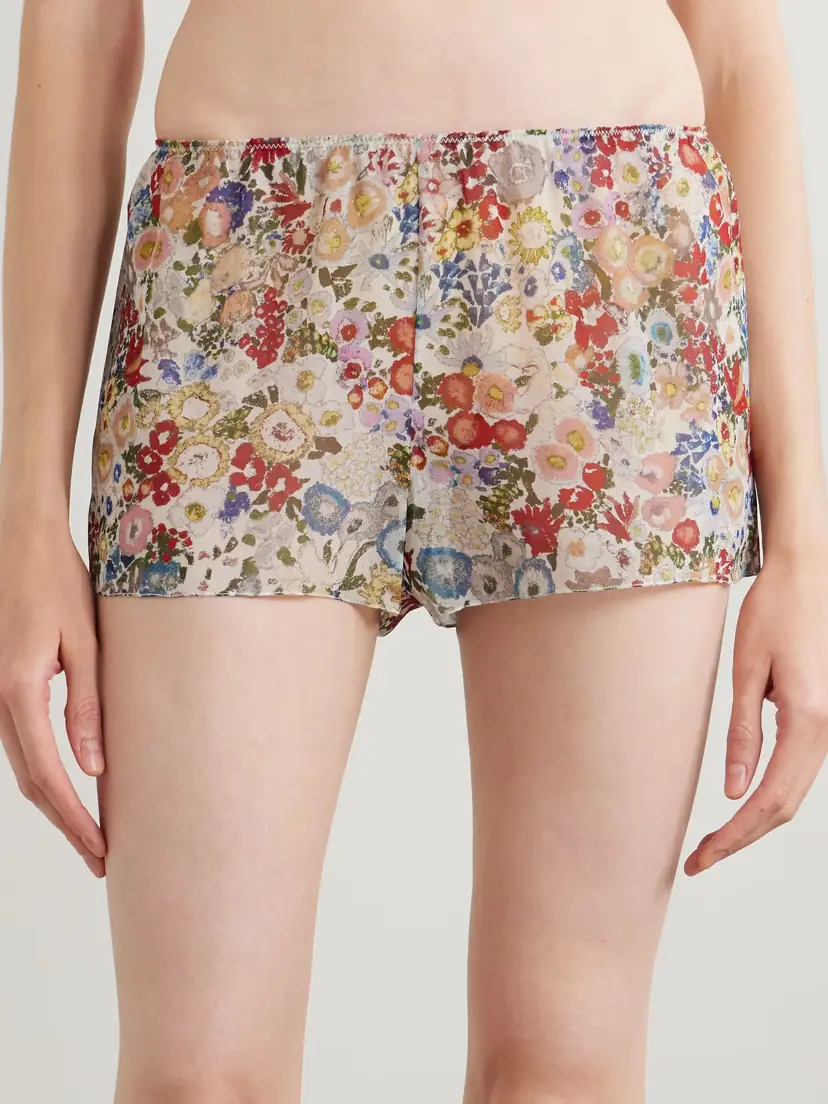 Khaite Tilly Floral-print Silk-chiffon Shorts | Thumbnail 3