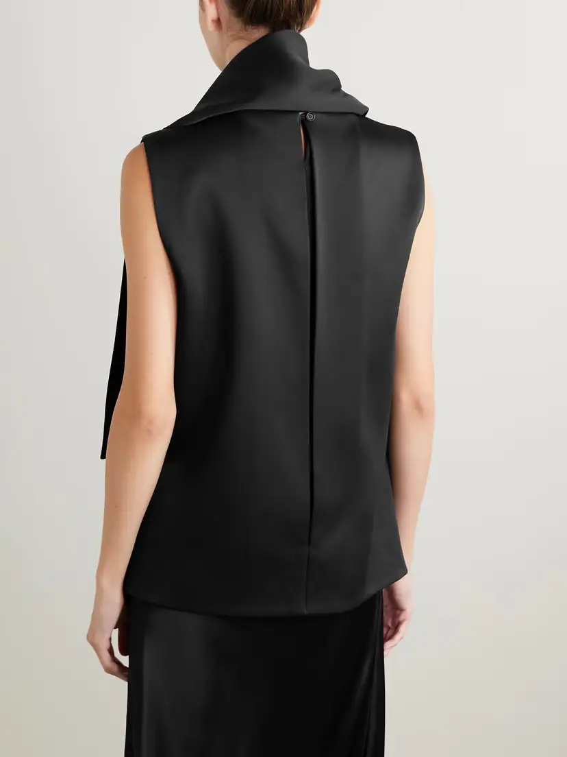 Khaite Loe Draped Satin-crepe Blouse | Thumbnail 3