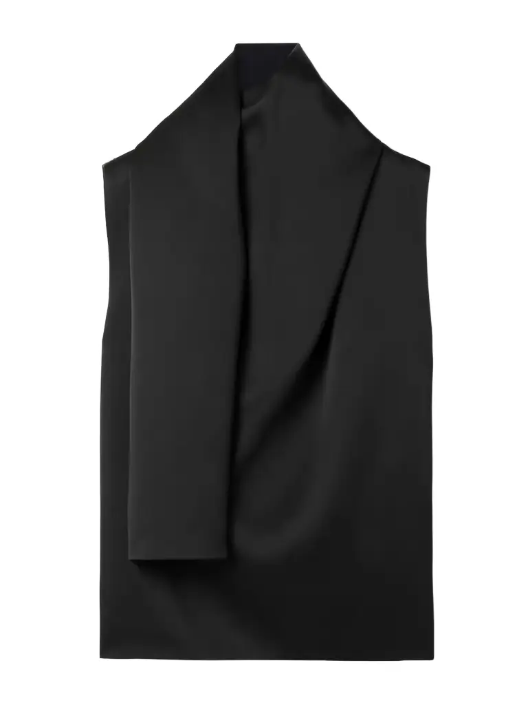 Khaite Loe Draped Satin-crepe Blouse | Image 1 Khaite Loe Draped Satin-crepe Blouse | Image 1