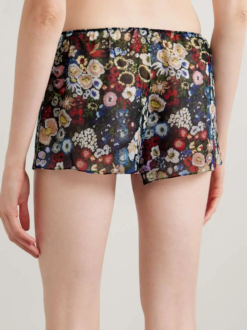 Khaite Tilly Floral-print Silk-chiffon Shorts | Thumbnail 4