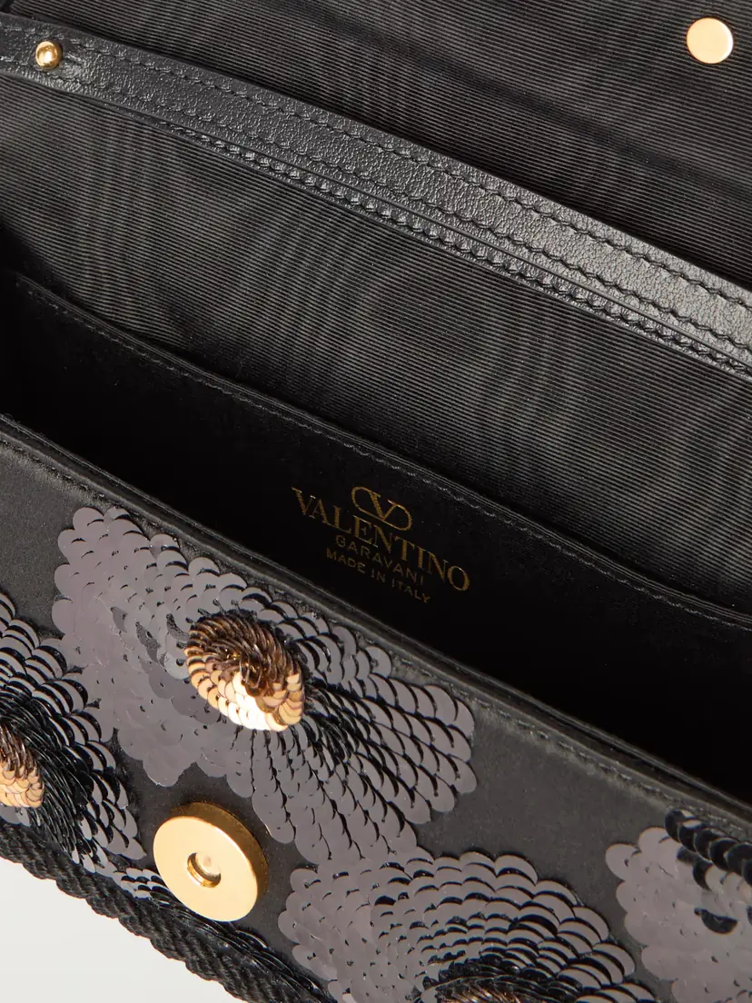 Valentino Garavani Locò Sequin-embellished Crepe Shoulder Bag | Thumbnail 5 Valentino Garavani Locò Sequin-embellished Crepe Shoulder Bag | Thumbnail 5