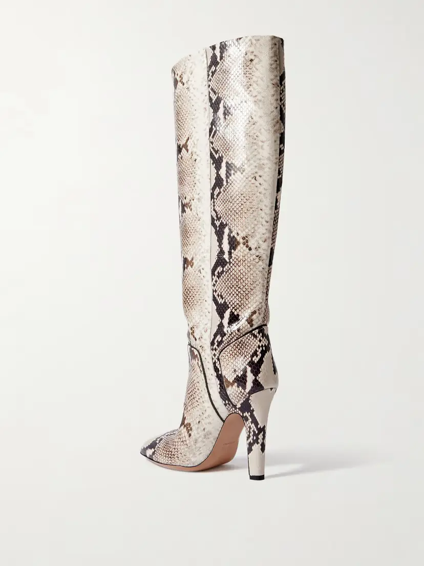 Paris Texas Elsa 100 Buckled Snake-effect Leather Knee Boots | Thumbnail 3