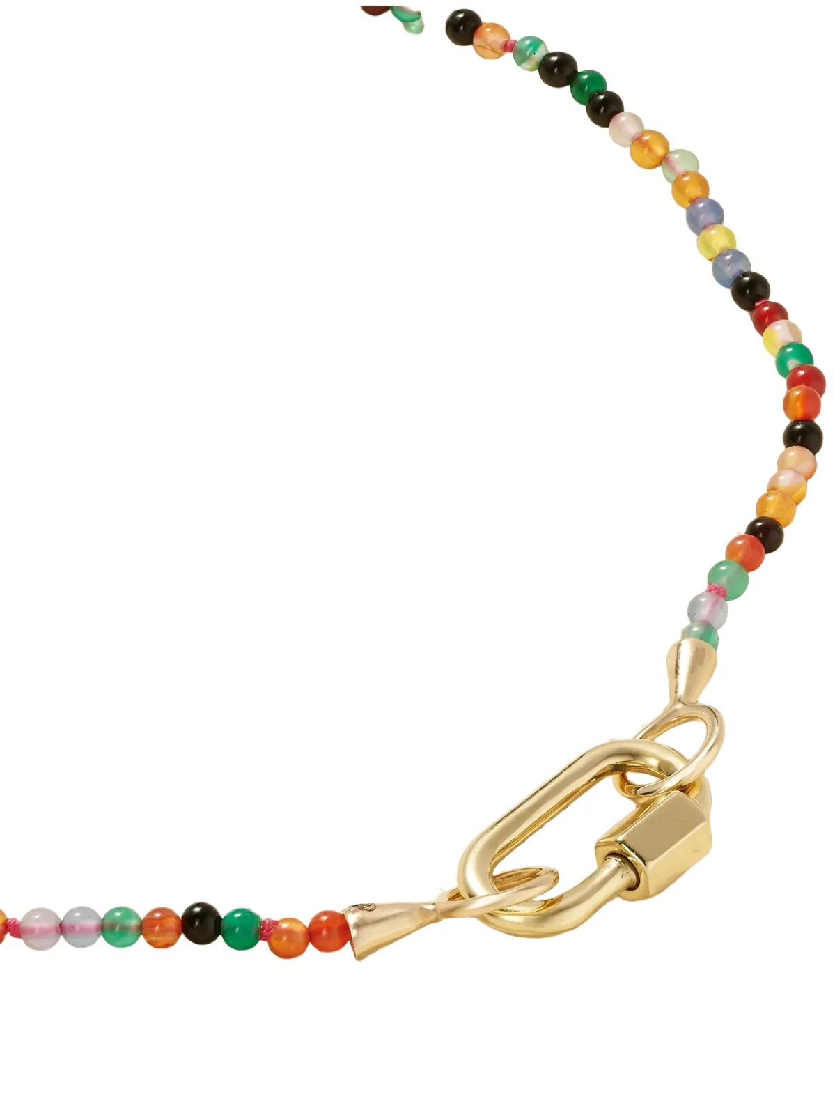 Itty Bitty Strand + Babylock 14-karat Gold Agate Necklace