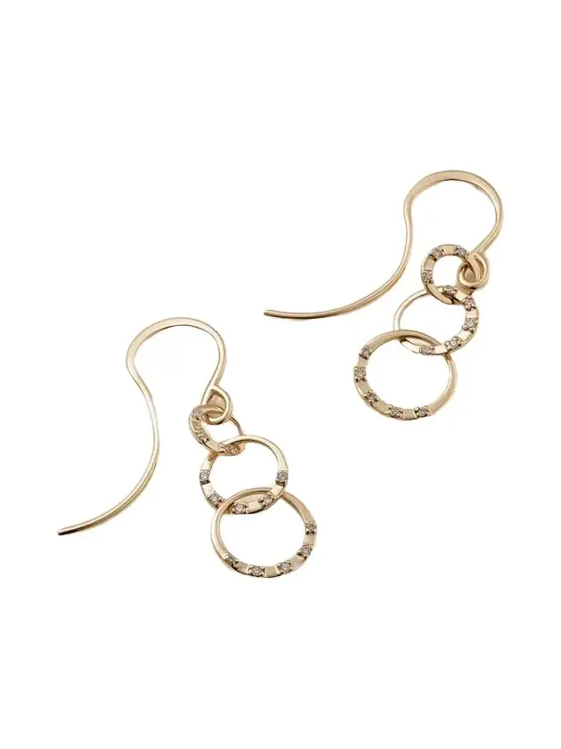 Triple Link 14-karat Recycled Gold Diamond Earrings Triple Link 14-karat Recycled Gold Diamond Earrings