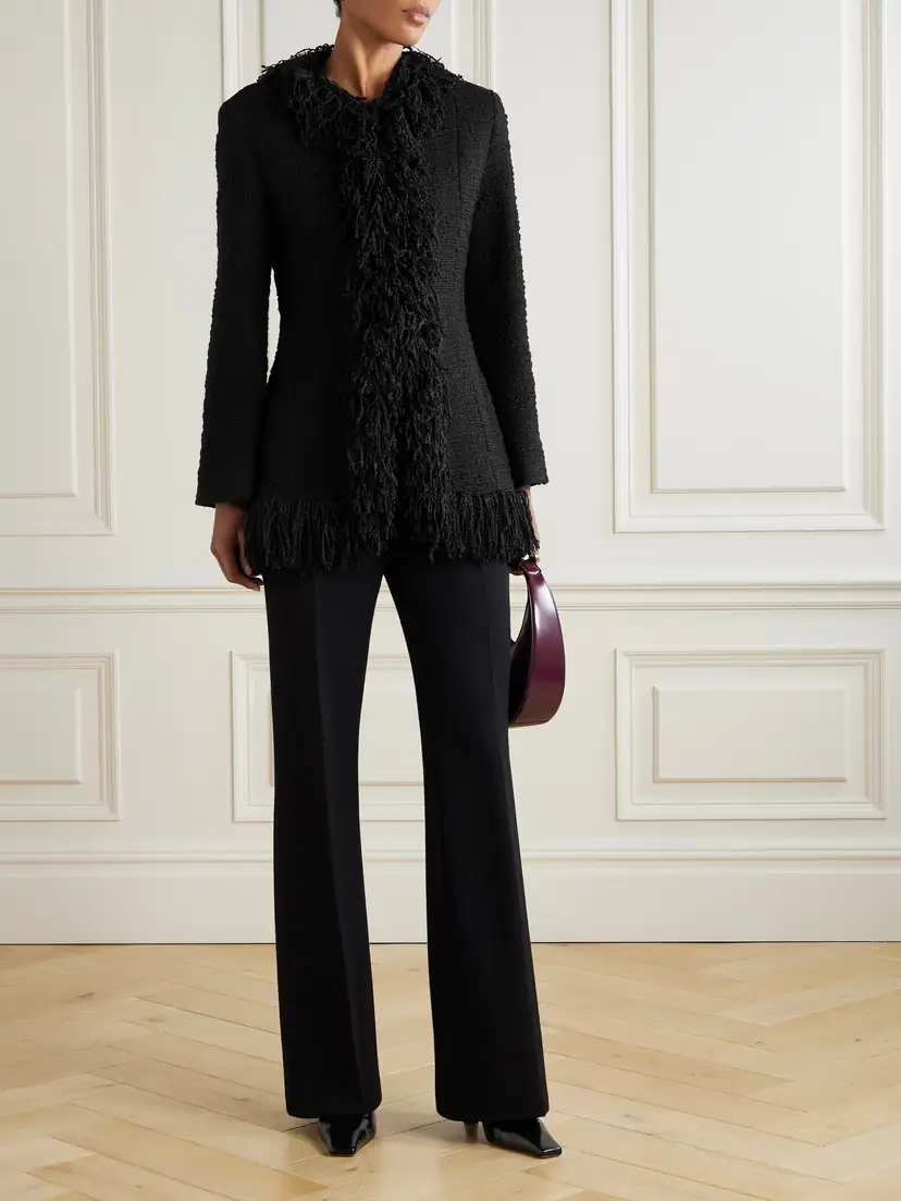 LIBEROWE Banker Fringed Wool-blend Bouclé-tweed Jacket | Thumbnail 2