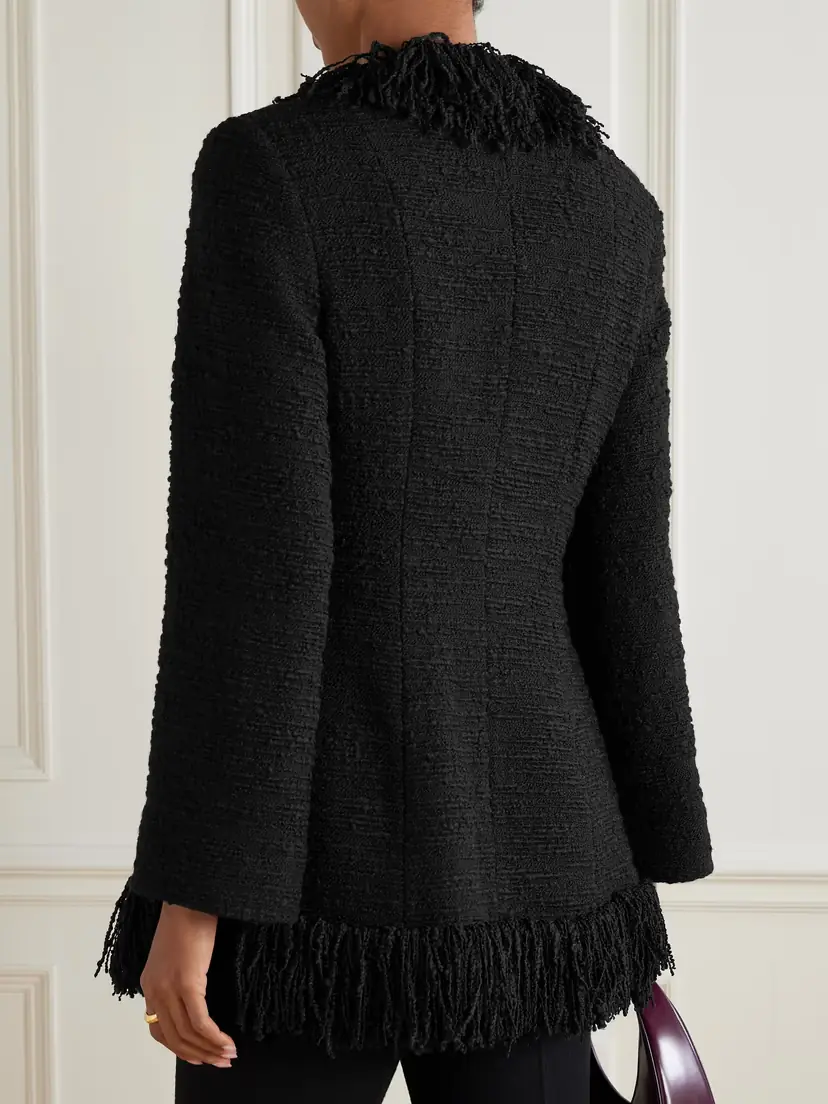 LIBEROWE Banker Fringed Wool-blend Bouclé-tweed Jacket | Thumbnail 3