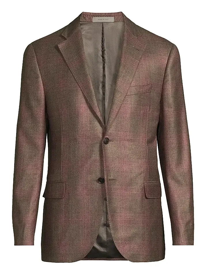 CORNELIANI Men's Plaid Silk-Cashmere Sport Coat
