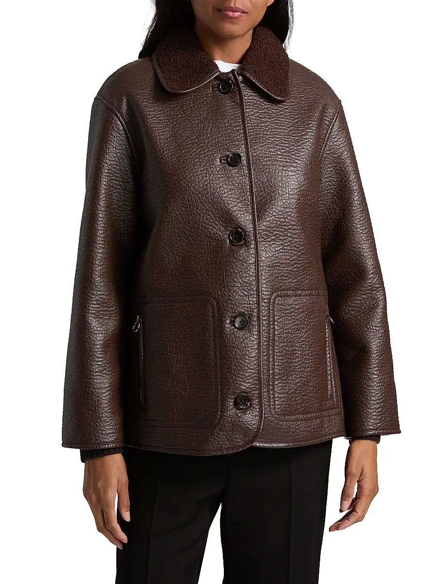 RAILS Women's Luis Faux-Leather & -Shearling Jacket - Walnut | Thumbnail 3 RAILS Women's Luis Faux-Leather & -Shearling Jacket - Walnut | Thumbnail 3