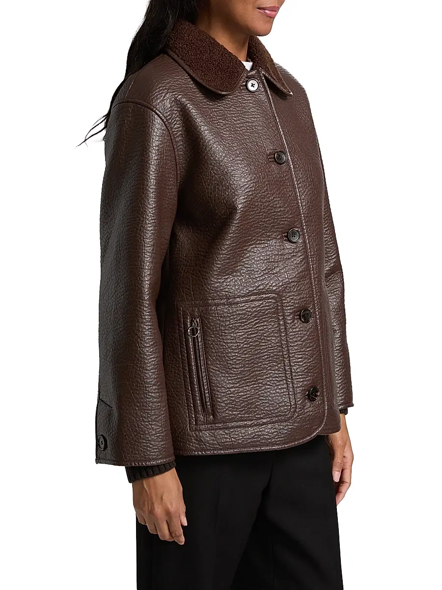 RAILS Women's Luis Faux-Leather & -Shearling Jacket - Walnut | Thumbnail 4 RAILS Women's Luis Faux-Leather & -Shearling Jacket - Walnut | Thumbnail 4