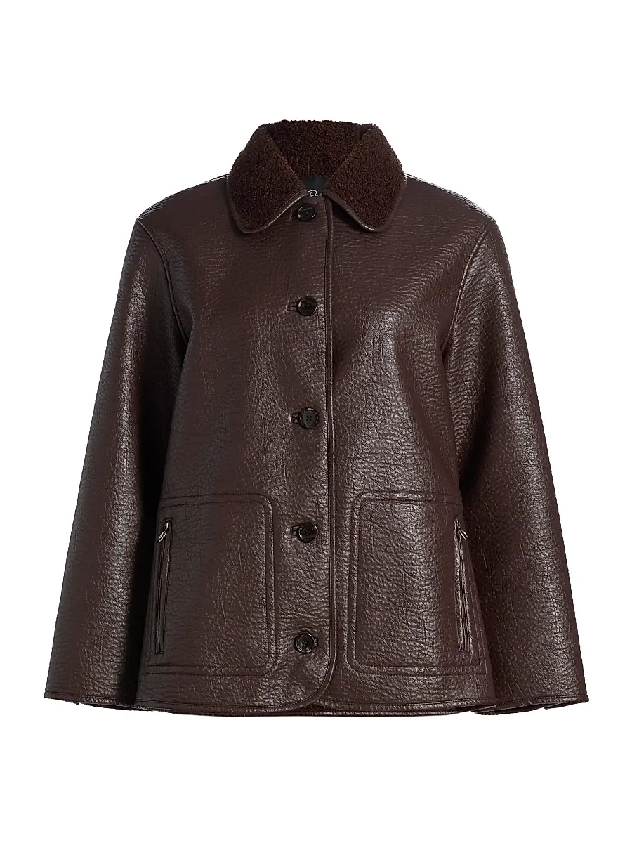 Women's Luis Faux-Leather & -Shearling Jacket - Walnut Women's Luis Faux-Leather & -Shearling Jacket - Walnut