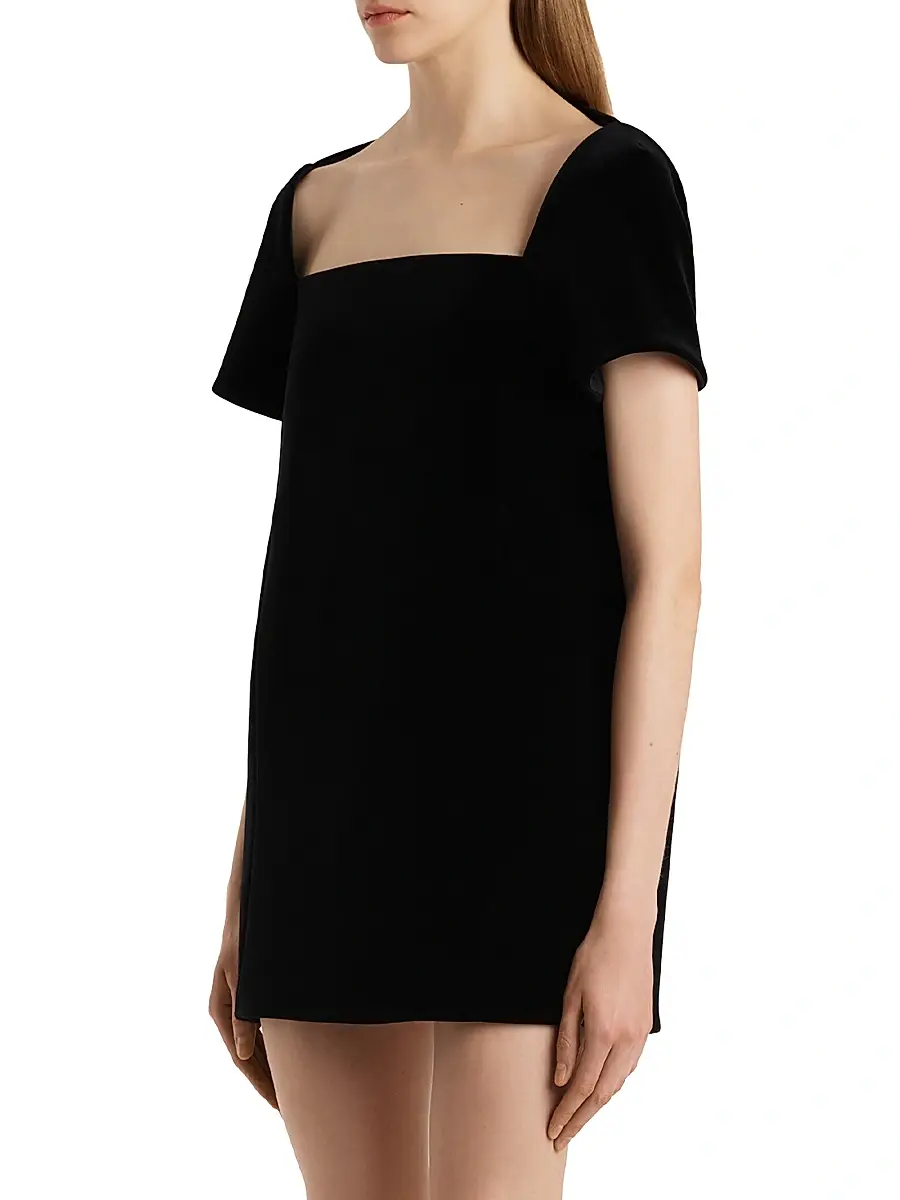 Khaite Women's Benji Velvet Shift Minidress - Black | Thumbnail 2