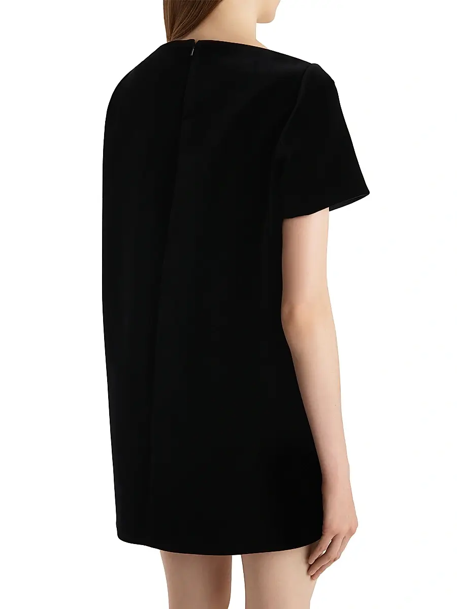 Khaite Women's Benji Velvet Shift Minidress - Black | Thumbnail 4