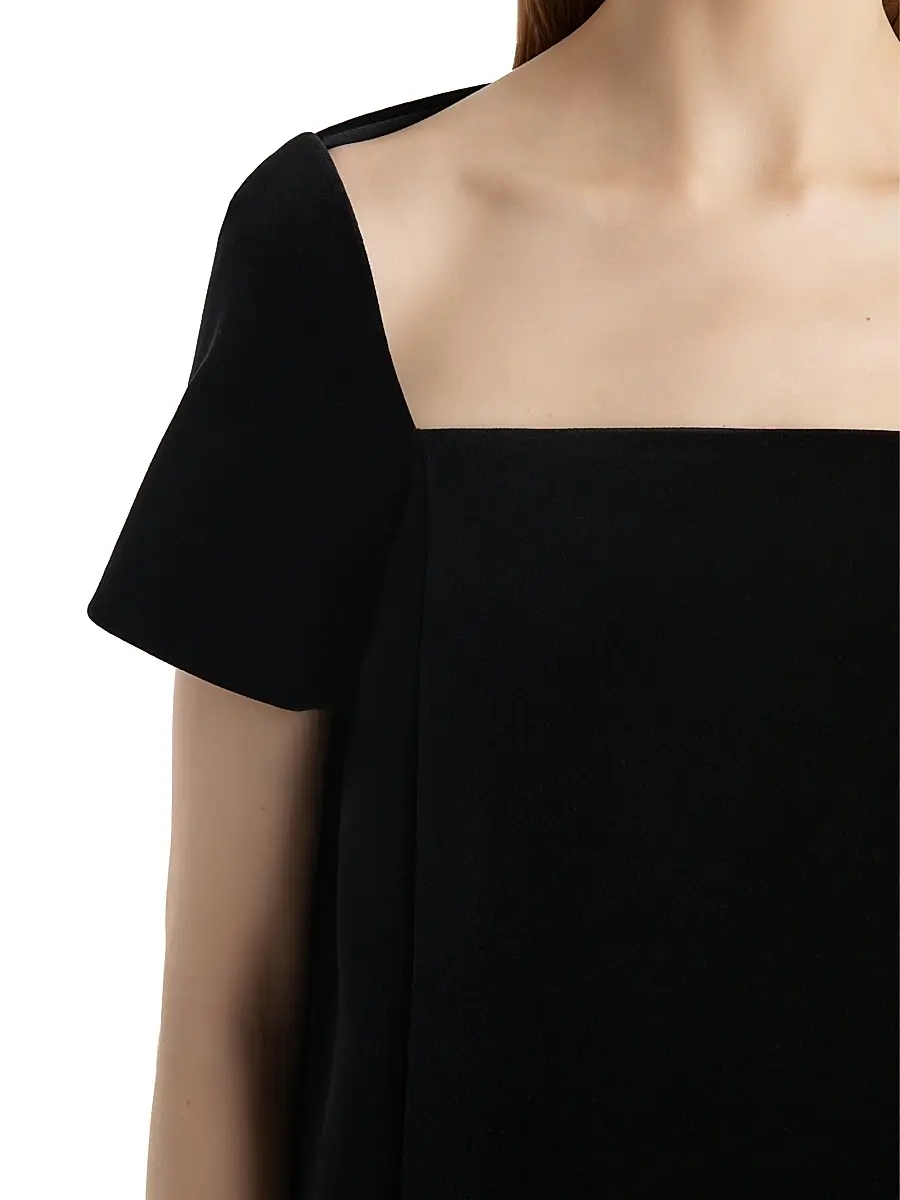Khaite Women's Benji Velvet Shift Minidress - Black | Thumbnail 5