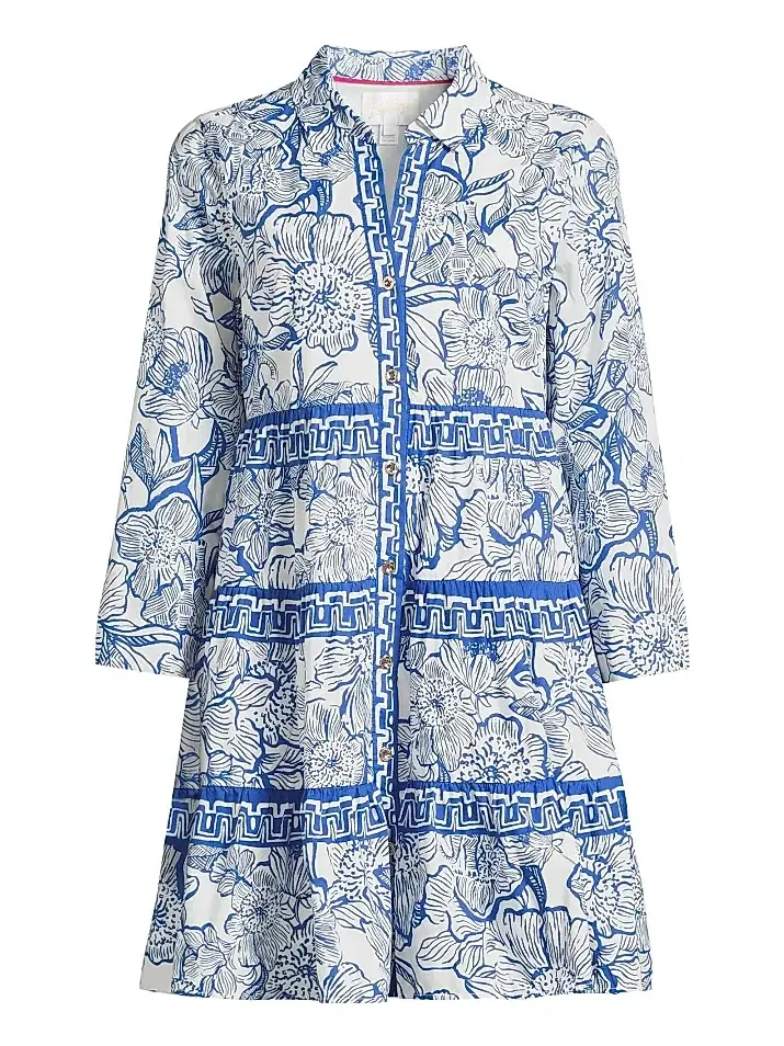 Women's Angie Floral Mini-Shirtdress Women's Angie Floral Mini-Shirtdress