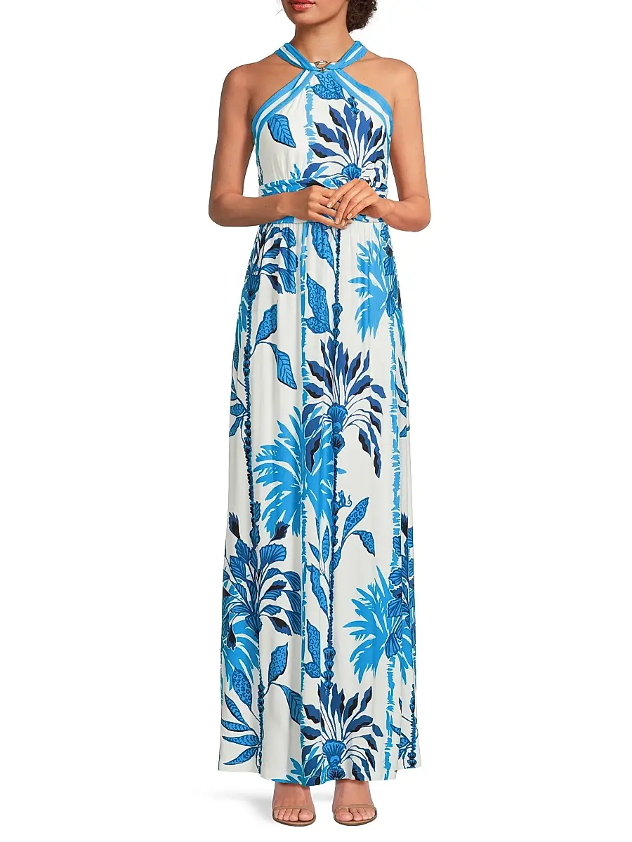 Lilly Pulitzer Women's Devena Floral Halter Maxi Dress | Thumbnail 2 Lilly Pulitzer Women's Devena Floral Halter Maxi Dress | Thumbnail 2