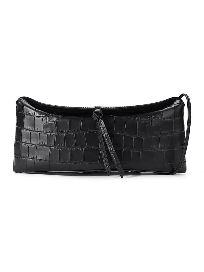 Women's Eve Crocodile-Embossed Leather Clutch Women's Eve Crocodile-Embossed Leather Clutch