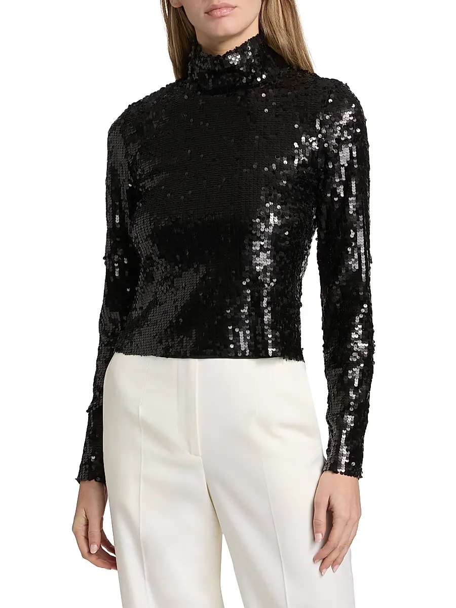 rag & bone Women's Lucy Sequined Mock Turtleneck Sweater | Thumbnail 3 rag & bone Women's Lucy Sequined Mock Turtleneck Sweater | Thumbnail 3