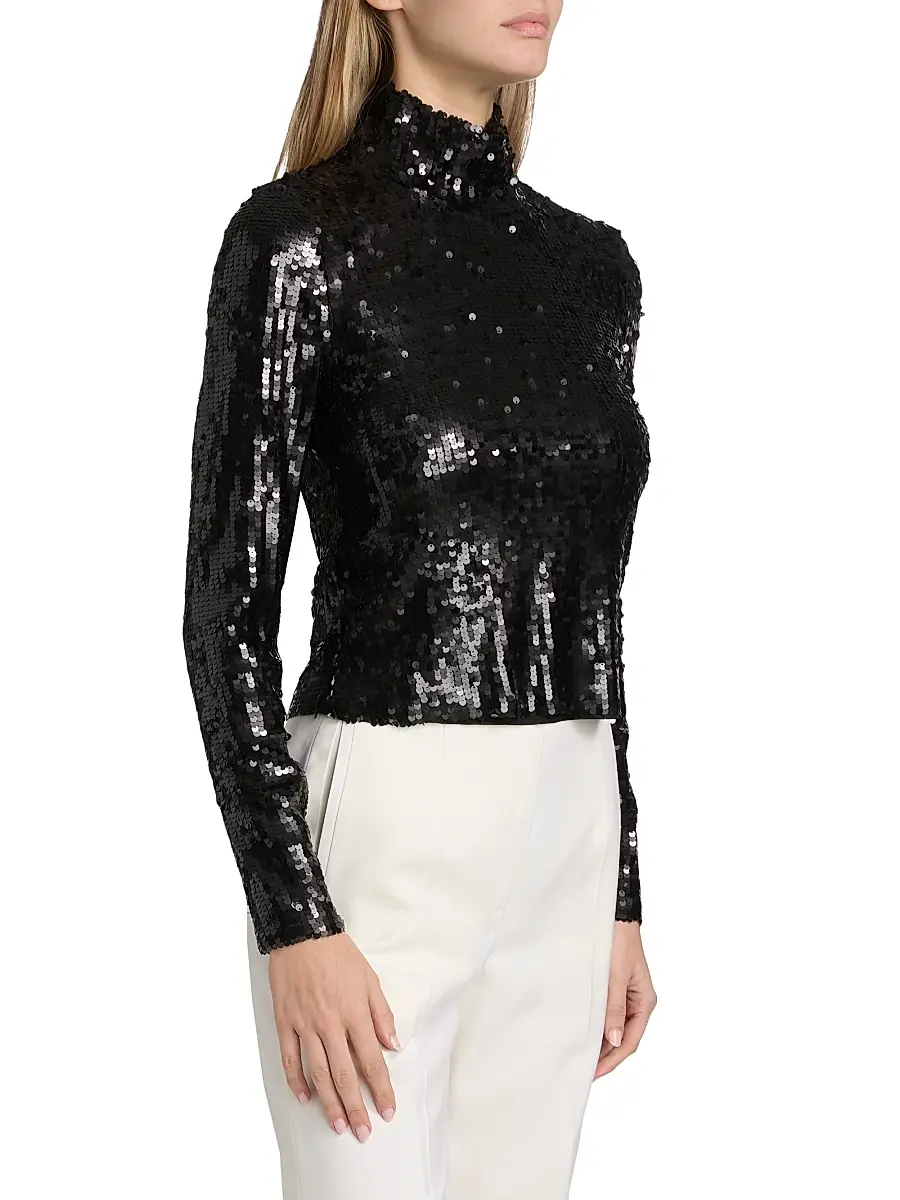 rag & bone Women's Lucy Sequined Mock Turtleneck Sweater | Thumbnail 4 rag & bone Women's Lucy Sequined Mock Turtleneck Sweater | Thumbnail 4