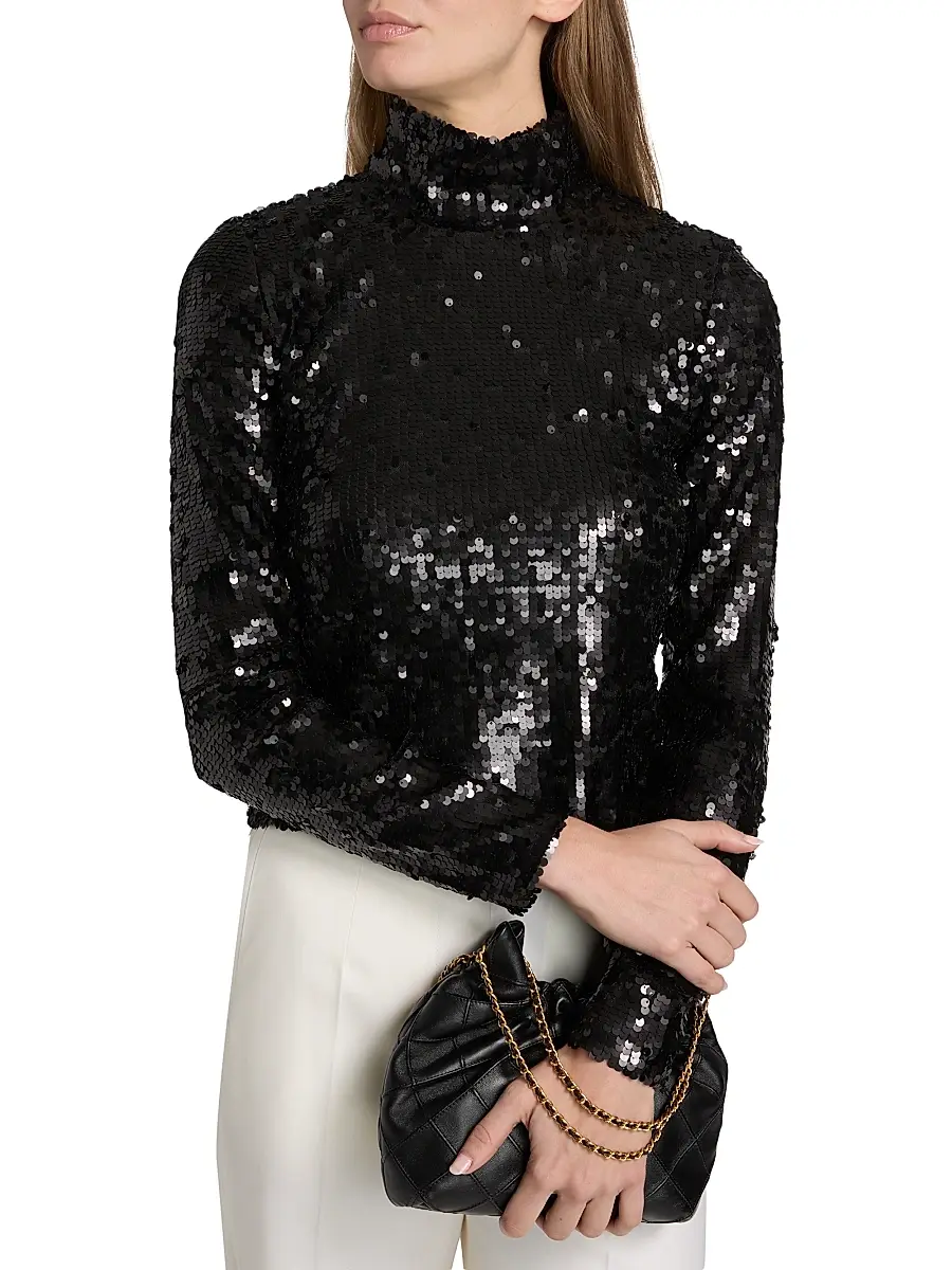 rag & bone Women's Lucy Sequined Mock Turtleneck Sweater | Thumbnail 6 rag & bone Women's Lucy Sequined Mock Turtleneck Sweater | Thumbnail 6