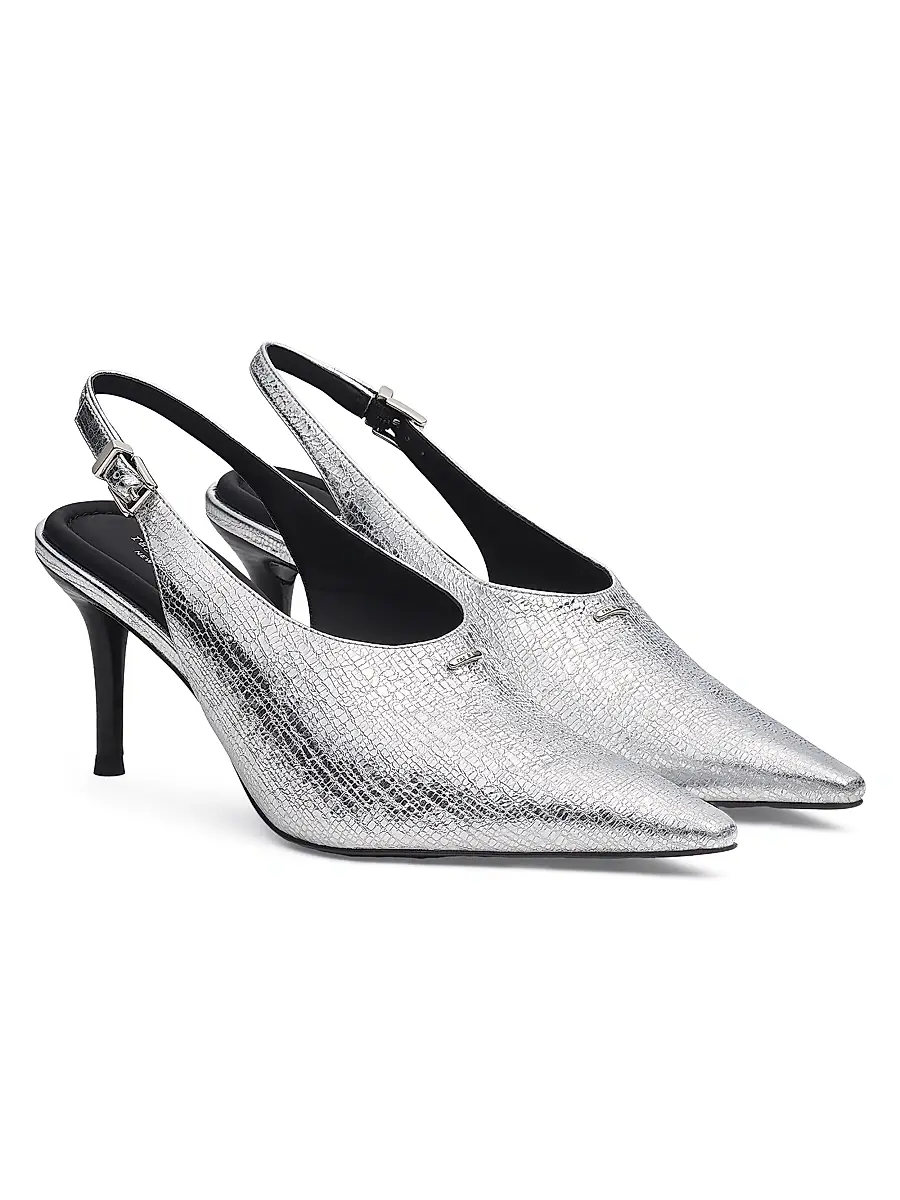 rag & bone Women's Mercer 75MM Metallic Leather Slingback Pumps | Thumbnail 2 rag & bone Women's Mercer 75MM Metallic Leather Slingback Pumps | Thumbnail 2