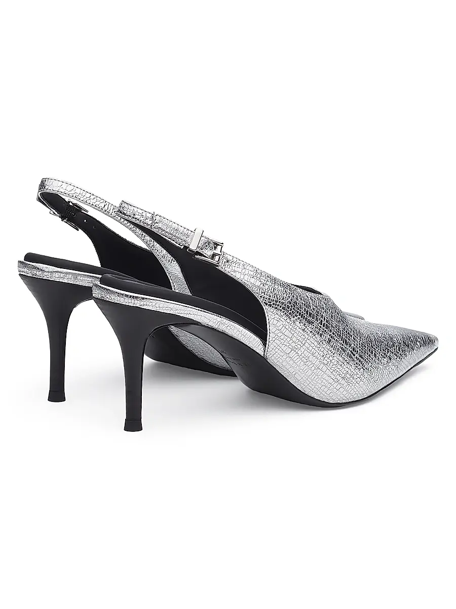 rag & bone Women's Mercer 75MM Metallic Leather Slingback Pumps | Thumbnail 3 rag & bone Women's Mercer 75MM Metallic Leather Slingback Pumps | Thumbnail 3
