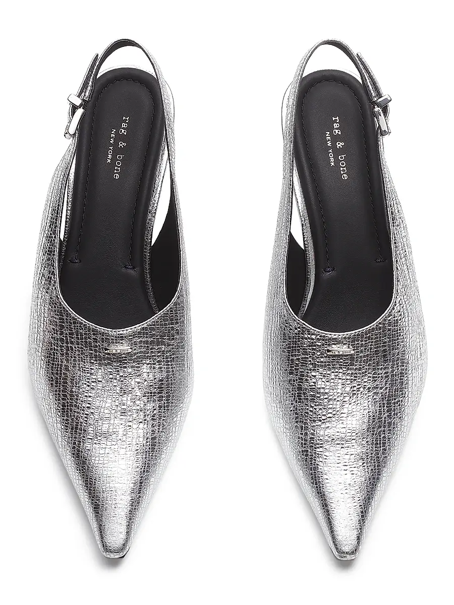 rag & bone Women's Mercer 75MM Metallic Leather Slingback Pumps | Thumbnail 4 rag & bone Women's Mercer 75MM Metallic Leather Slingback Pumps | Thumbnail 4