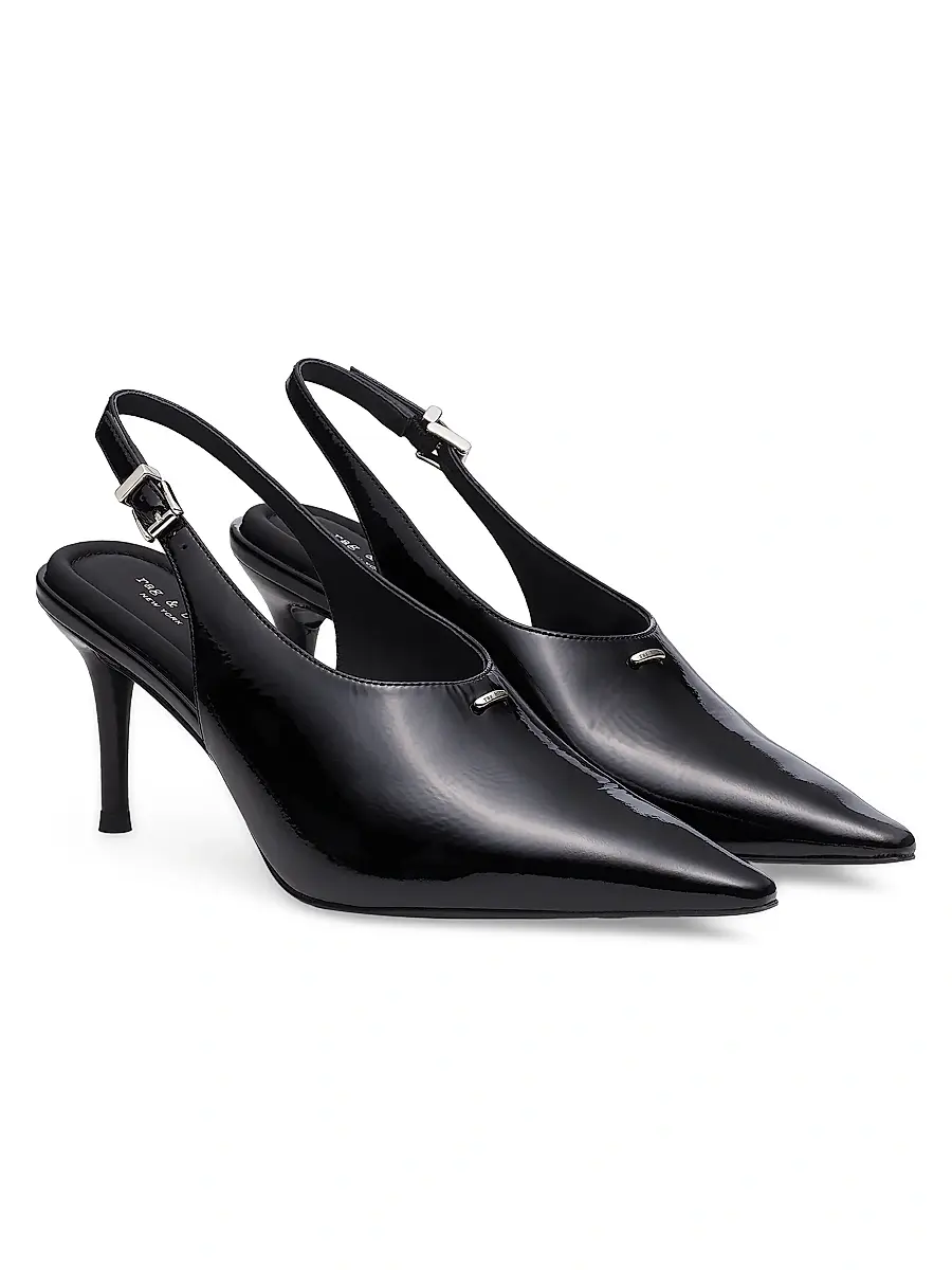rag & bone Women's Mercer Leather Slingback Heels | Thumbnail 2 rag & bone Women's Mercer Leather Slingback Heels | Thumbnail 2