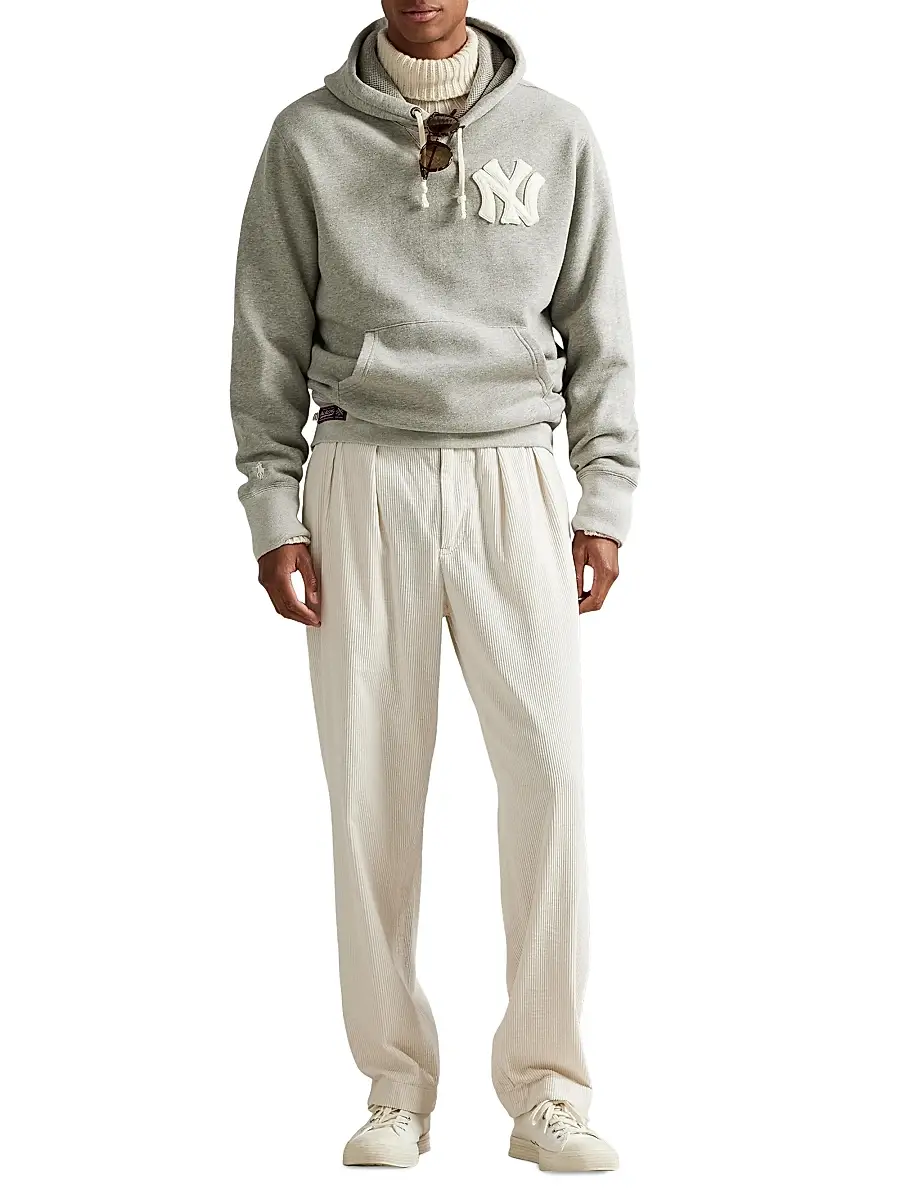 Polo Ralph Lauren Men's New York Yankees Cotton Fleece Hoodie - Dark Sport Heather | Thumbnail 2 Polo Ralph Lauren Men's New York Yankees Cotton Fleece Hoodie - Dark Sport Heather | Thumbnail 2