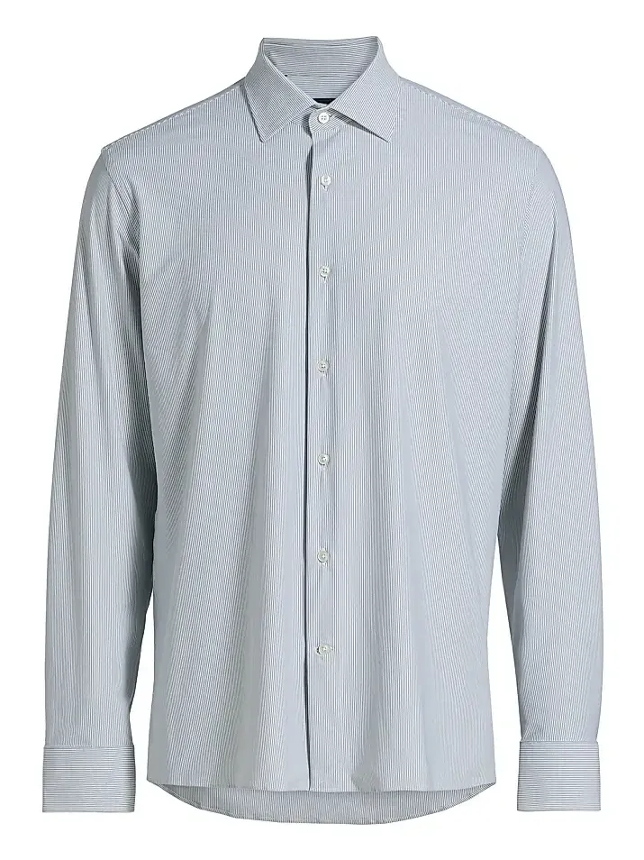 Men's COLLECTION Vertical Mini-Striped Button-Front Shirt Men's COLLECTION Vertical Mini-Striped Button-Front Shirt