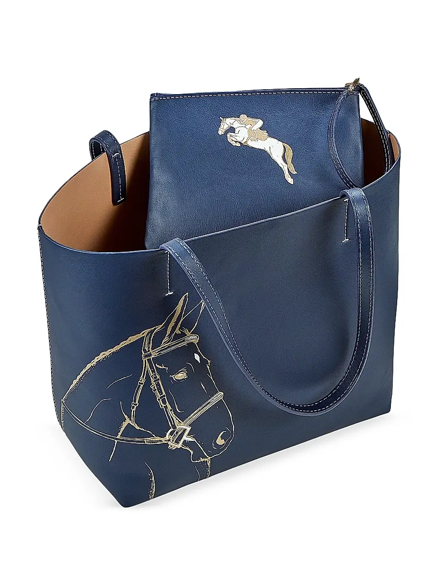 GiGi New York Women's Melissa Bamber x Hunter Horse-Embossed Leather Tote Bag | Thumbnail 3 GiGi New York Women's Melissa Bamber x Hunter Horse-Embossed Leather Tote Bag | Thumbnail 3