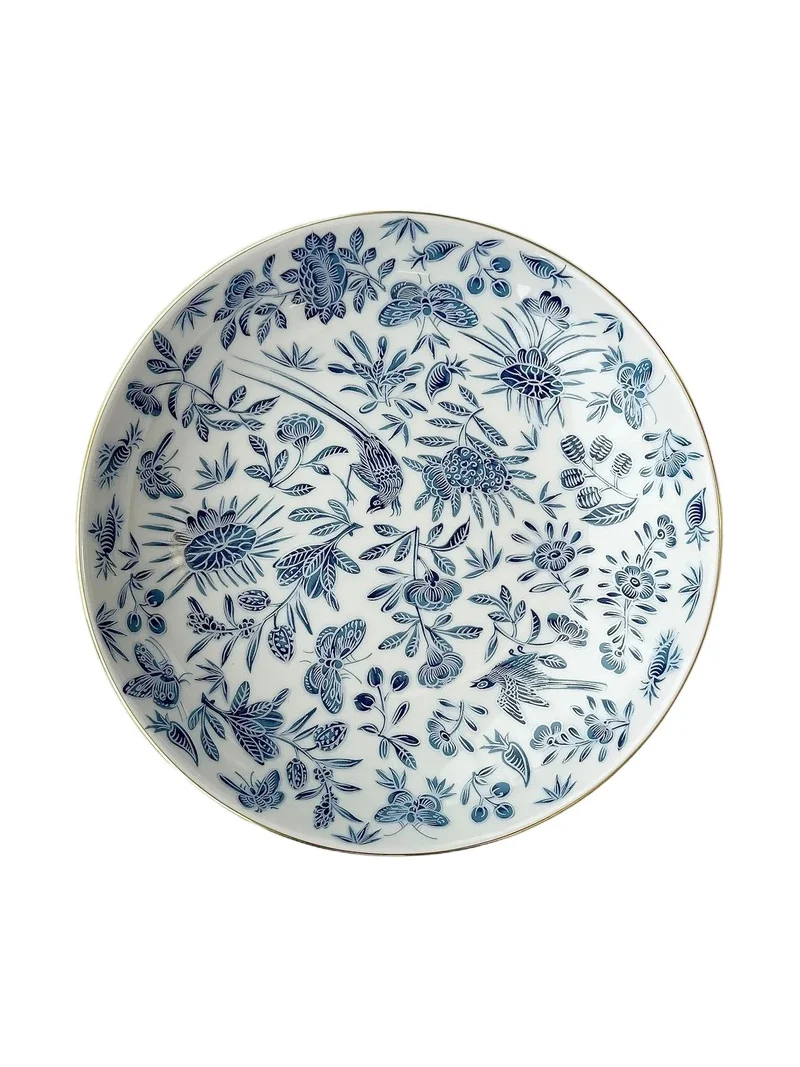Mottahedeh Sacred Bird & Butterfly Porcelain Coup Bowl
