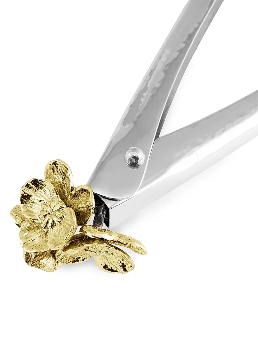 Michael Aram Gold Orchid Lock Spring Tongs | Thumbnail 3 Michael Aram Gold Orchid Lock Spring Tongs | Thumbnail 3