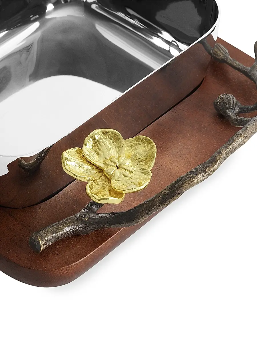 Michael Aram Gold Orchid Triple Bowl | Thumbnail 5 Michael Aram Gold Orchid Triple Bowl | Thumbnail 5