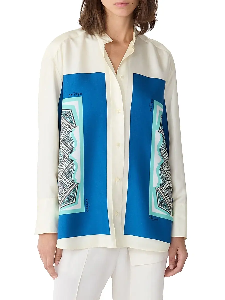 CALLAS MILANO Women's Lyn Scarf Print Shirt | Thumbnail 2