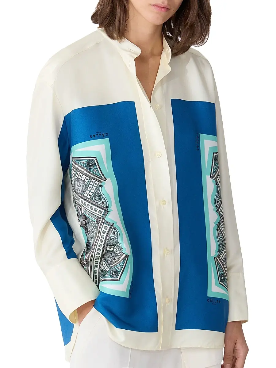 CALLAS MILANO Women's Lyn Scarf Print Shirt | Thumbnail 3