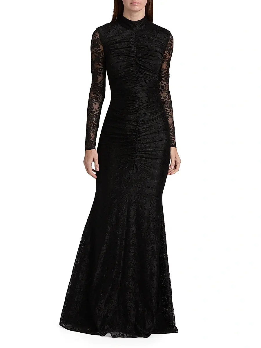 Toccin Women's Sylvie Lace Ruched Gown | Thumbnail 2 Toccin Women's Sylvie Lace Ruched Gown | Thumbnail 2