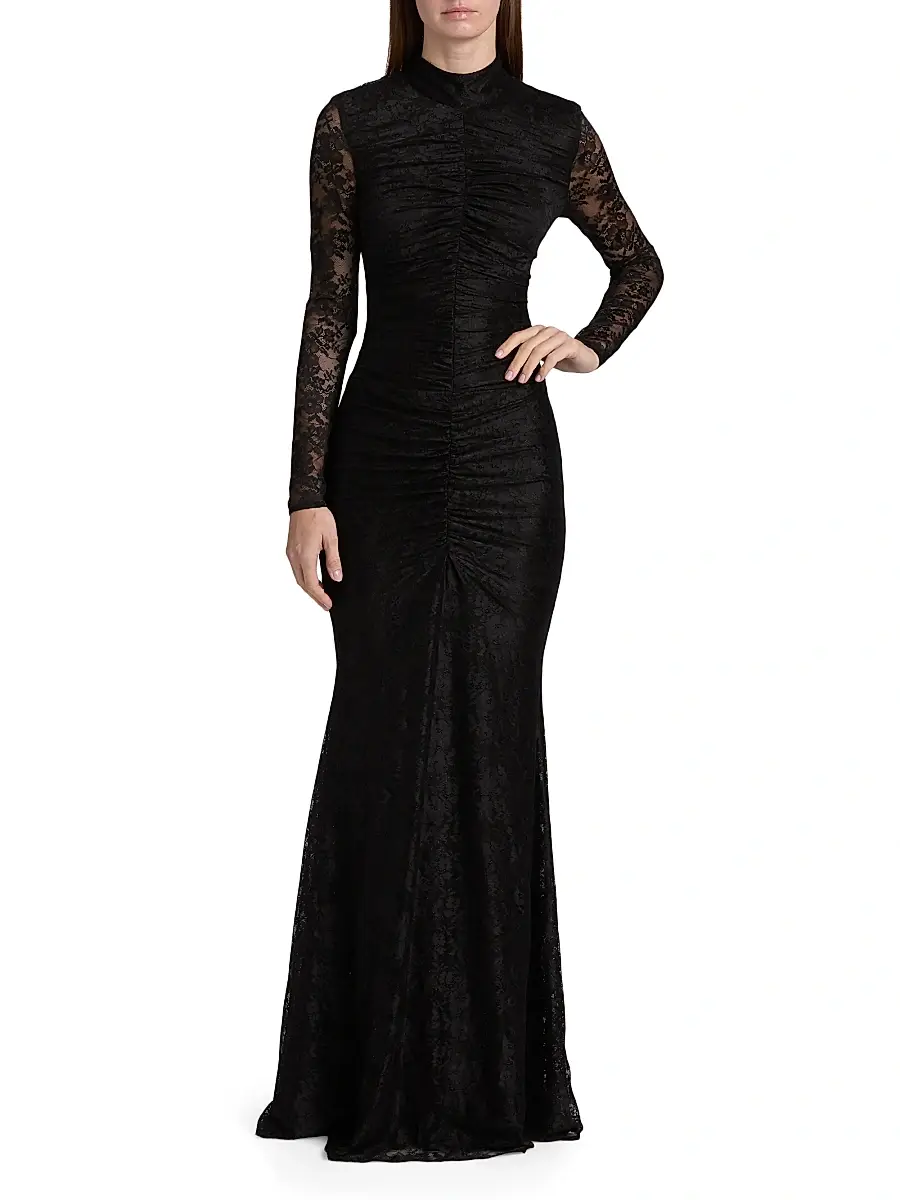 Toccin Women's Sylvie Lace Ruched Gown | Thumbnail 3 Toccin Women's Sylvie Lace Ruched Gown | Thumbnail 3