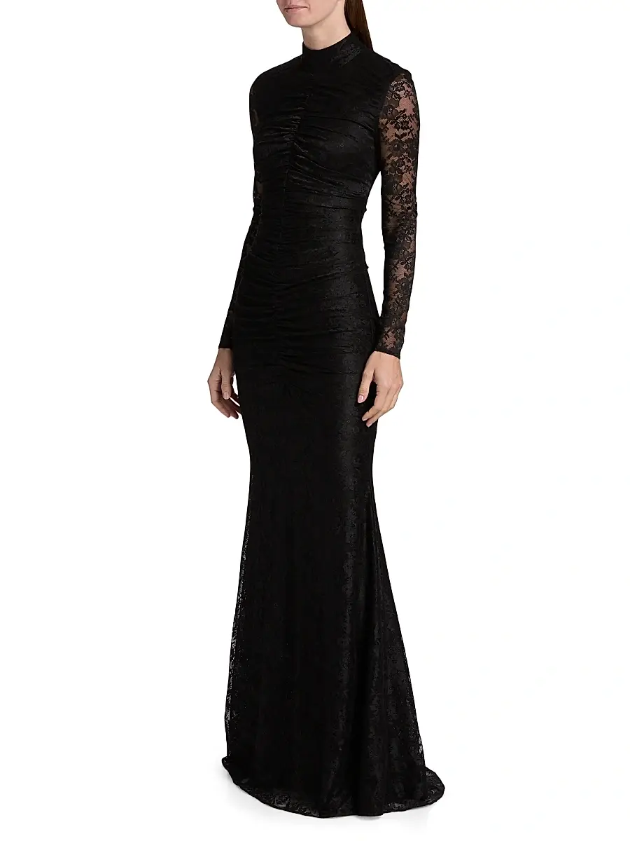 Toccin Women's Sylvie Lace Ruched Gown | Thumbnail 4 Toccin Women's Sylvie Lace Ruched Gown | Thumbnail 4